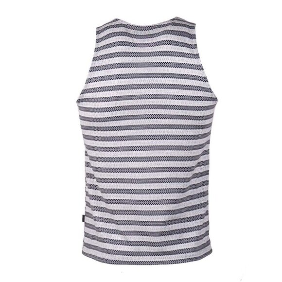 Men's Striped Tank Top with Stylish Chest Pocket Modern and Casual Look Size M - Picture 3 of 7